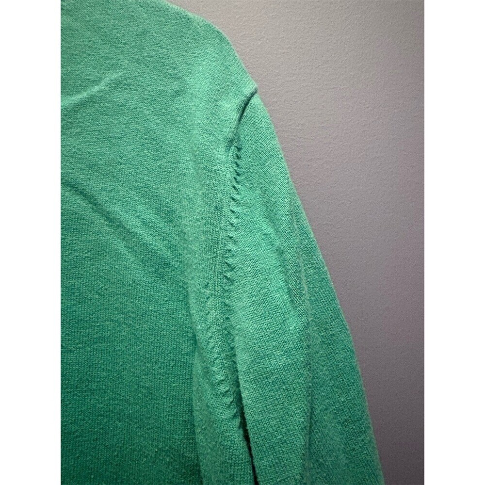 Lands’ End Sweater Mens Size L Green V-Neck Pullover Long Sleeve Knit - Picture 3 of 9